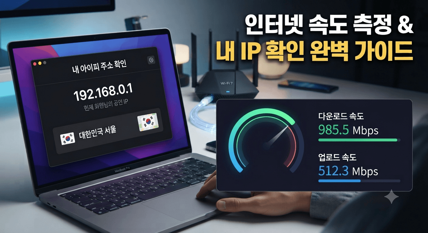 인터넷 속도측정 내아이피주소 확인