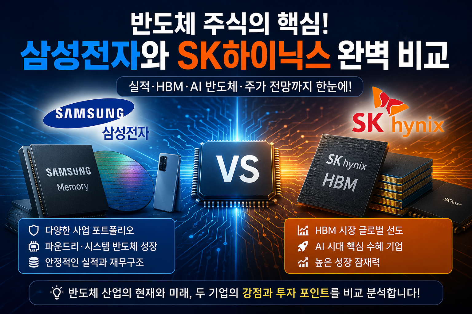 반도체 주식의 핵심! 삼성전자와 SK하이닉스 완벽 비교